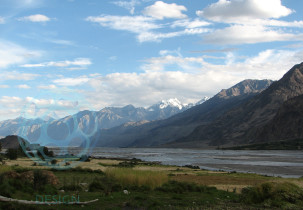 View of the Himalayas from Nubra Valley